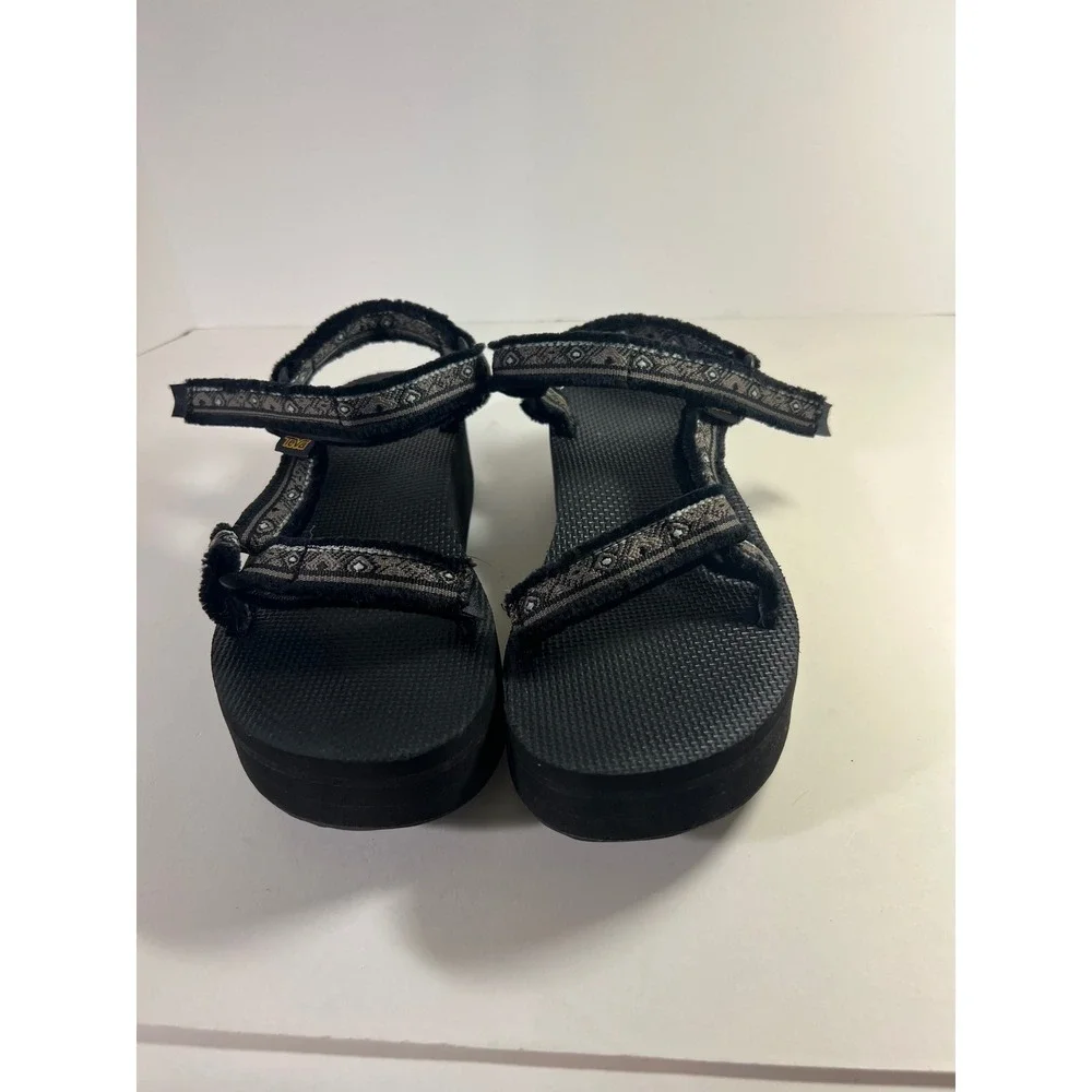 Teva Flatform Universal Maressa‎ Sandals Black Geometric Print 9